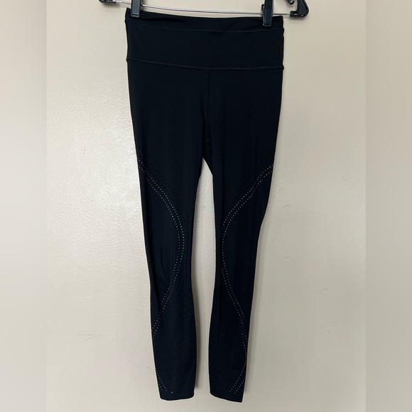 Athleta Pants - Athleta Black Accelerate Laser cut 7/8 Length Leggings